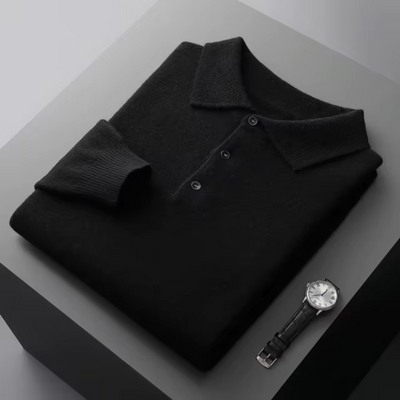 Polo Sweater – Natural-Fiber Blend Collar & Light Warmth