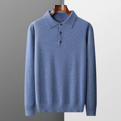 Polo Sweater – Natural-Fiber Blend Collar & Light Warmth