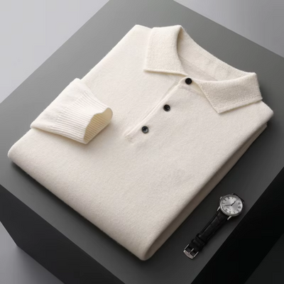 Polo Sweater – Natural-Fiber Blend Collar & Light Warmth