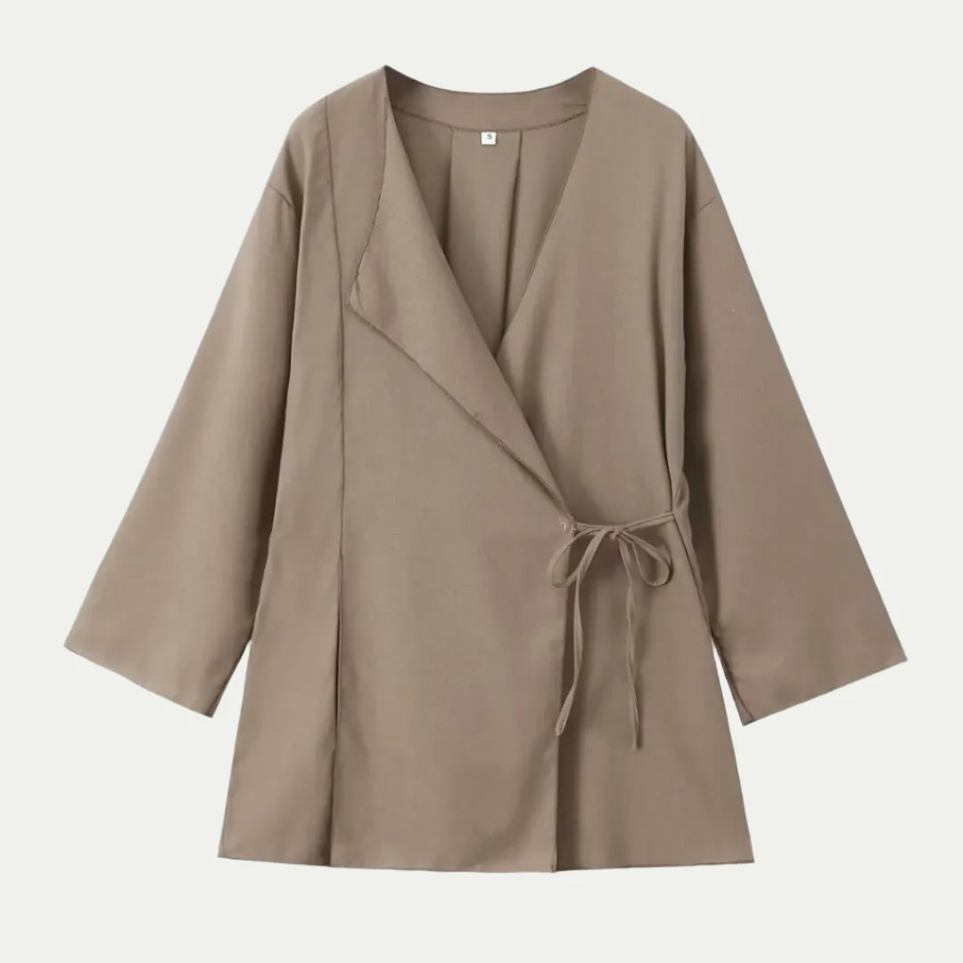 Women's Linen Shirt 2-Piece Set Kimono Top & Pants
