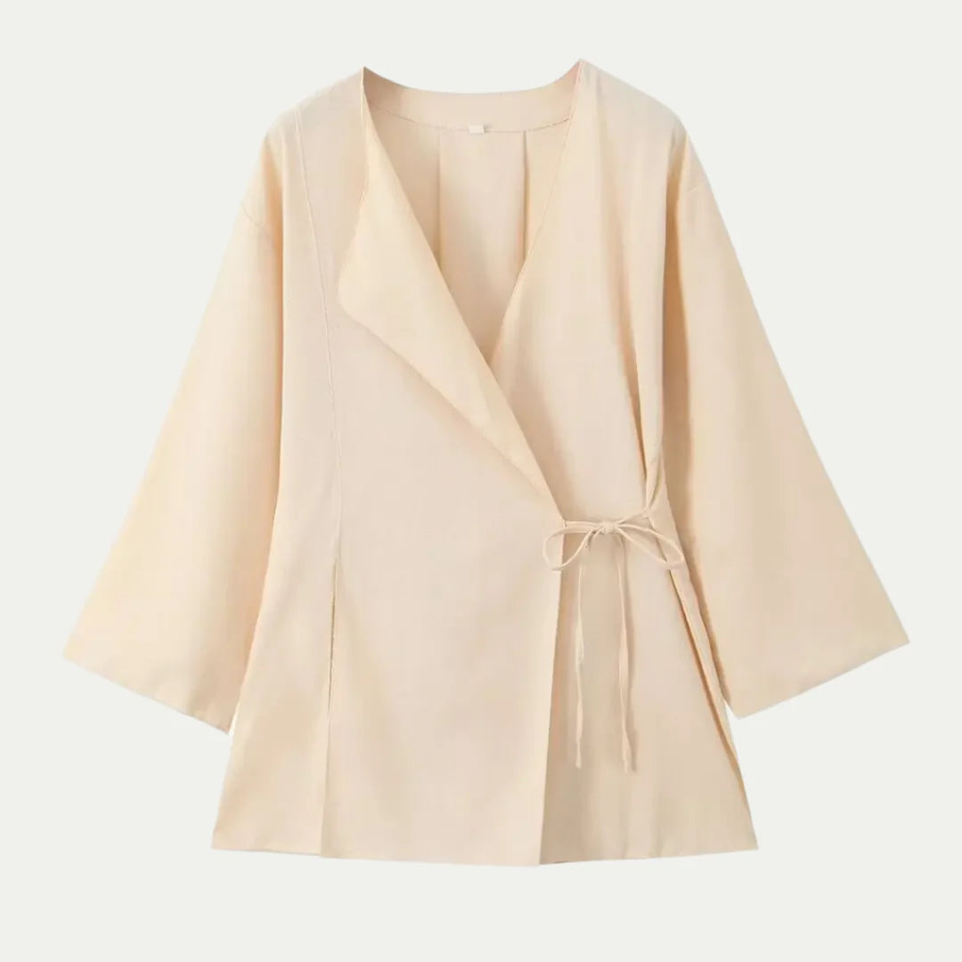 Women's Linen Shirt 2-Piece Set Kimono Top & Pants