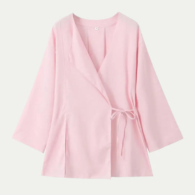 Women's Linen Shirt 2-Piece Set Kimono Top & Pants