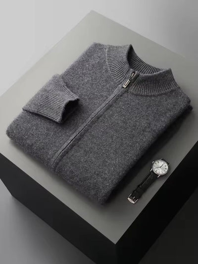 Men’s Knitted Lounge Set - Zip-Up Cardigan and Drawstring Trouser Set
