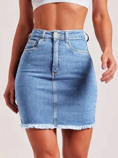 Notoria Women's Light-Wash Denim Mini Skirt