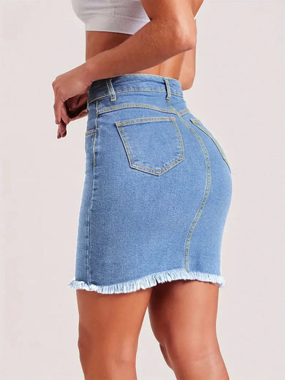 Notoria Women's Light-Wash Denim Mini Skirt