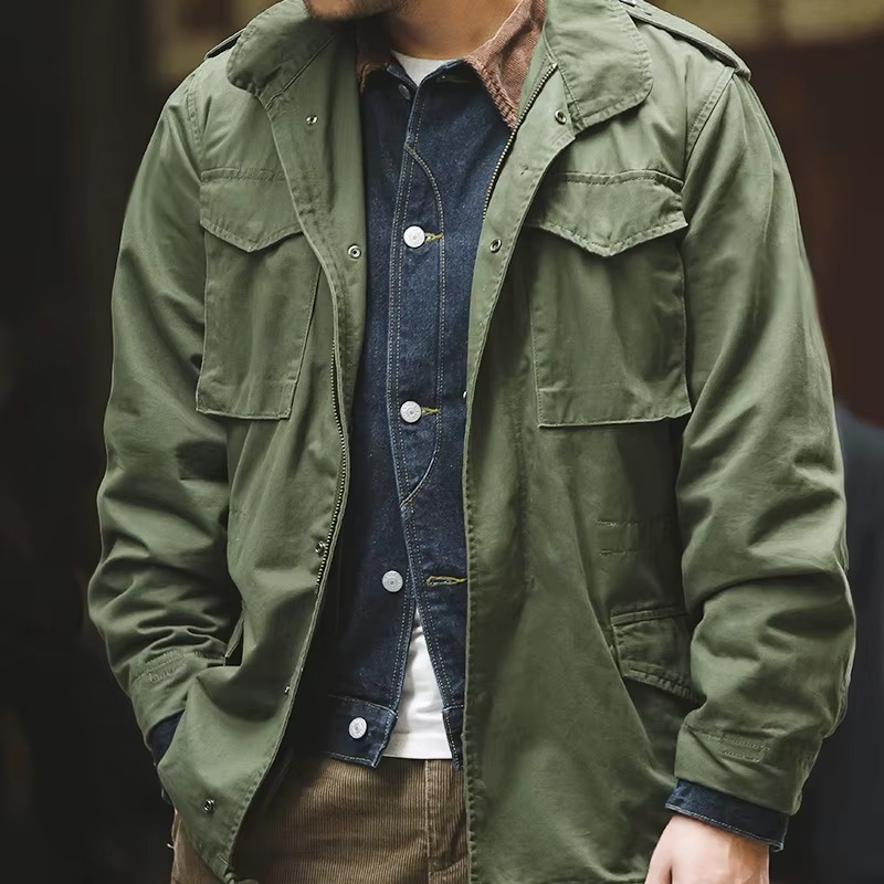 Zip-Up Utility Jacket Men – Matte Finish with Defined Silhouette