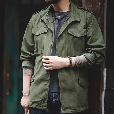 Zip-Up Utility Jacket Men – Matte Finish with Defined Silhouette