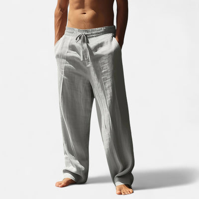 Men’s Relaxed Linen Autumn Pants – Riviera Ease