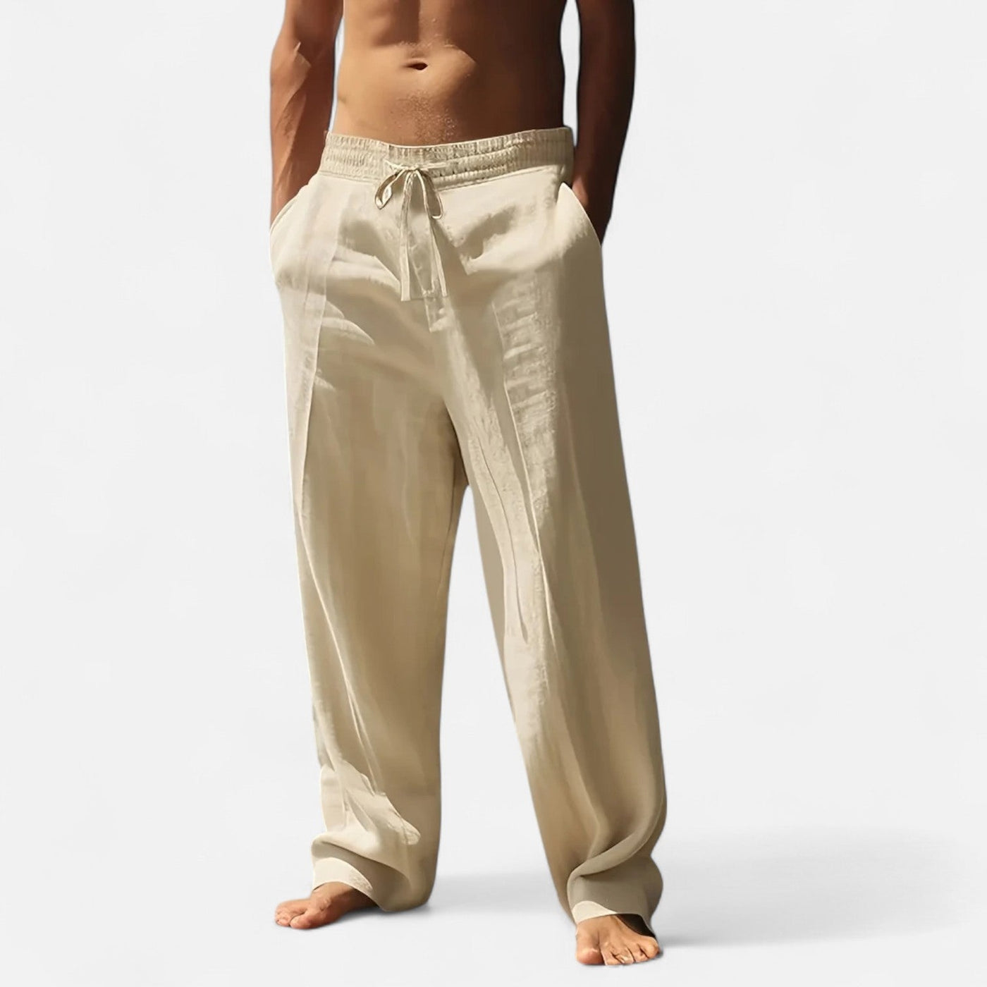 Men’s Relaxed Linen Autumn Pants – Riviera Ease
