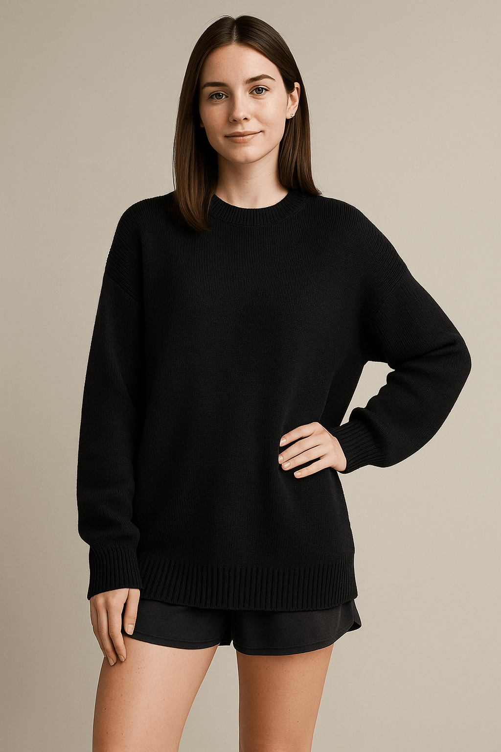 Notoria| Bella – Women’s Oversized Knit Sweater with Side Slits – Cotton Blend
