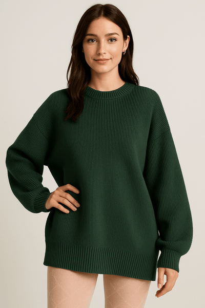 Notoria| Bella – Women’s Oversized Knit Sweater with Side Slits – Cotton Blend