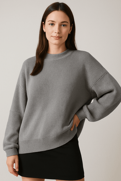 Notoria| Bella – Women’s Oversized Knit Sweater with Side Slits – Cotton Blend