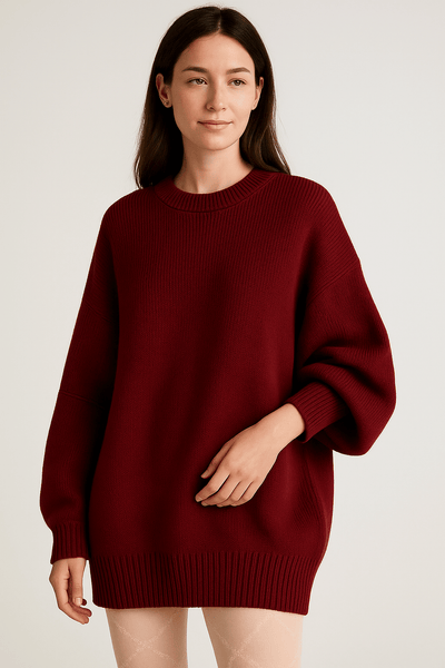 Notoria| Bella – Women’s Oversized Knit Sweater with Side Slits – Cotton Blend
