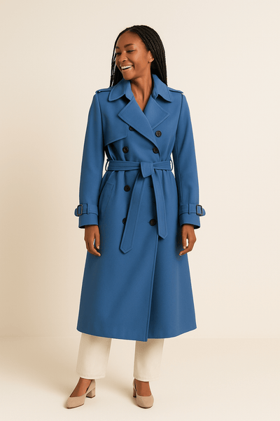 Notoria | Camille Women’s Double-Breasted Trench Coat – Belted Waist – Classic Fit