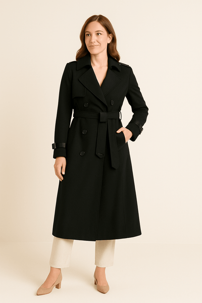 Notoria | Camille Women’s Double-Breasted Trench Coat – Belted Waist – Classic Fit