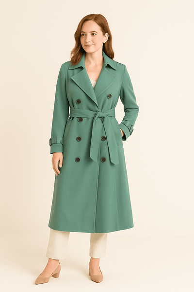 Notoria | Camille Women’s Double-Breasted Trench Coat – Belted Waist – Classic Fit