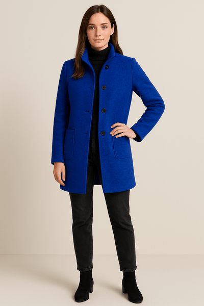 Notoria | Elara – Women’s Wool Blend Coat with Stand Collar and Pockets