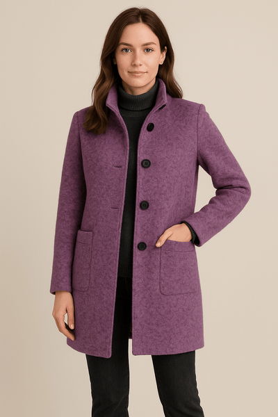 Notoria | Elara – Women’s Wool Blend Coat with Stand Collar and Pockets