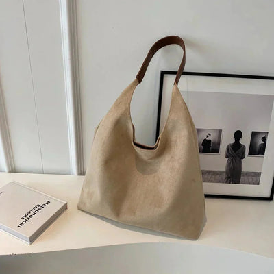 Notoría | Geneviève – Women’s Suede Tote Bag – Spacious Structured Design