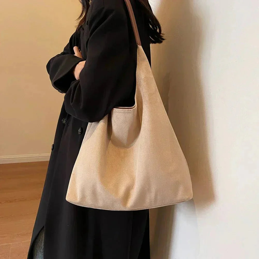 Notoría | Geneviève – Women’s Suede Tote Bag – Spacious Structured Design