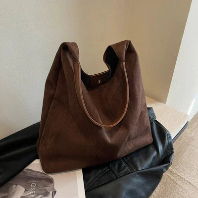 Notoría | Geneviève – Women’s Suede Tote Bag – Spacious Structured Design