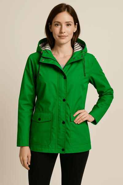 Notoria | Kaia – Women’s Mid-Length Water-Resistant Raincoat – Adjustable Hood