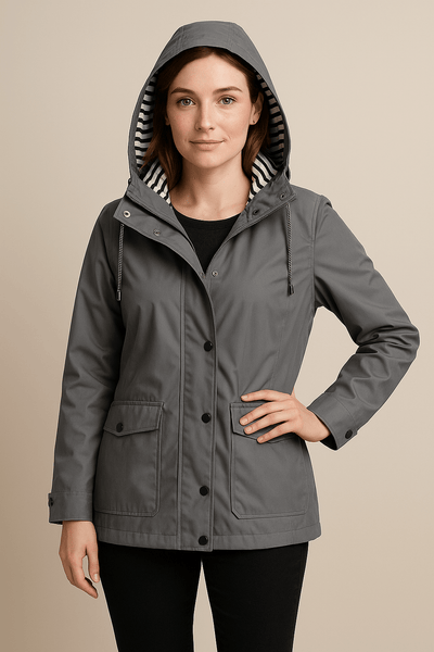 Notoria | Kaia – Women’s Mid-Length Water-Resistant Raincoat – Adjustable Hood
