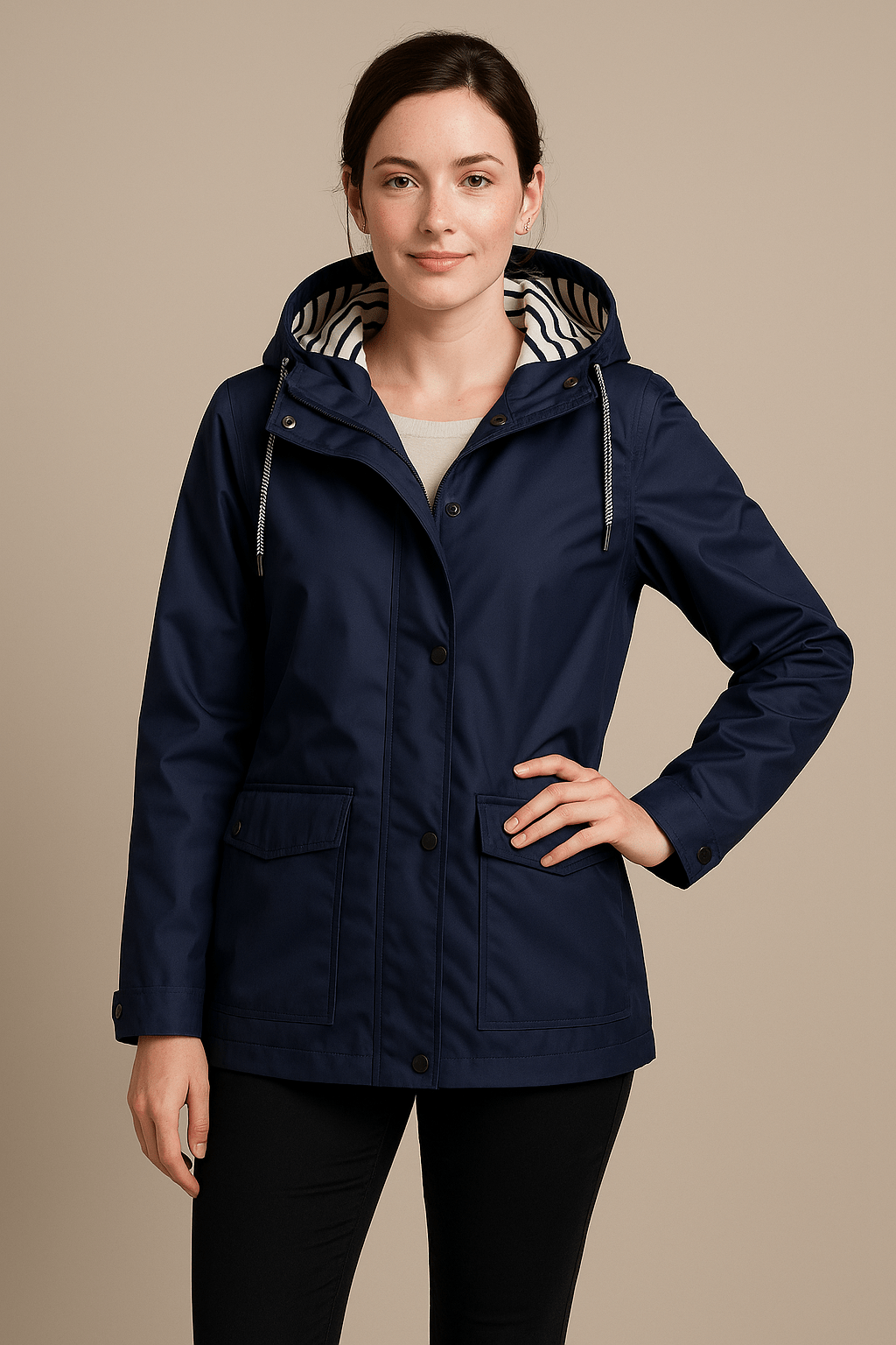 Notoria | Kaia – Women’s Mid-Length Water-Resistant Raincoat – Adjustable Hood