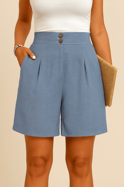 Notoria | Kira High-Waisted Pleated Wide-Leg Shorts