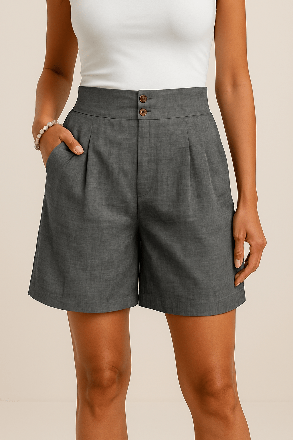 Notoria | Kira High-Waisted Pleated Wide-Leg Shorts