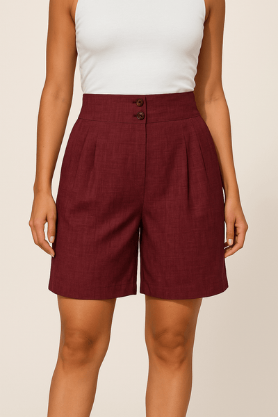 Notoria | Kira High-Waisted Pleated Wide-Leg Shorts
