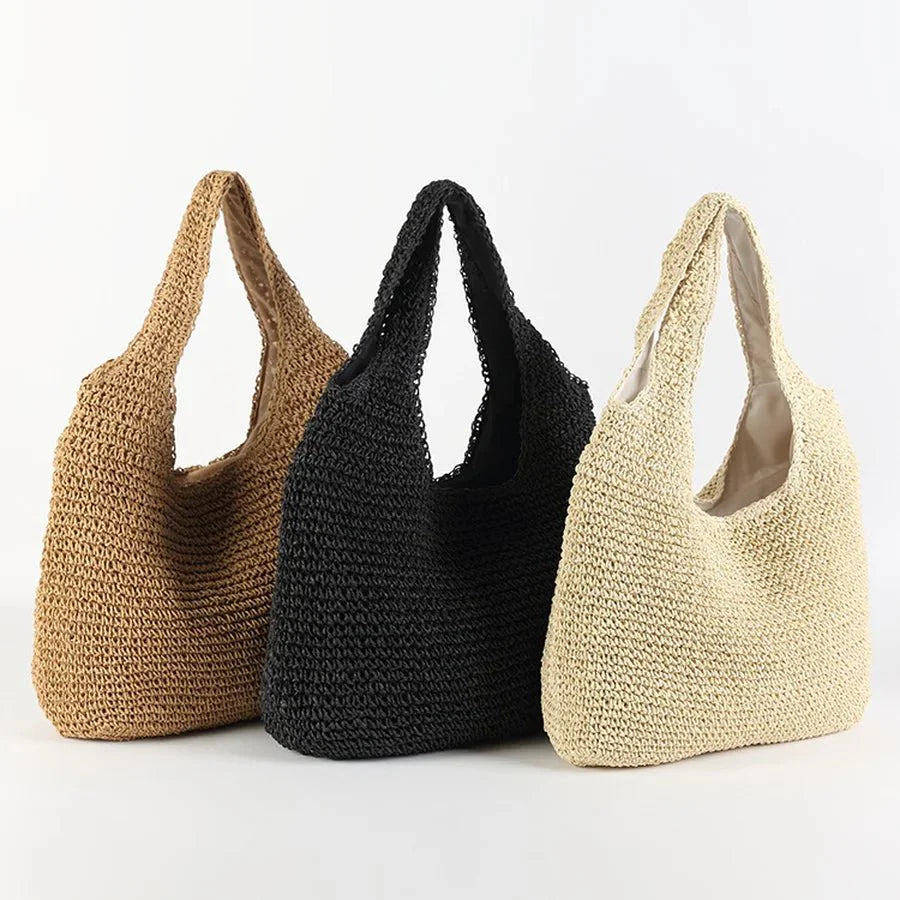 Notoría | Luna – Women’s Straw Beach Bag – Woven Tote – Lightweight & Durable