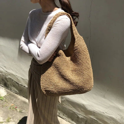 Notoría | Luna – Women’s Straw Beach Bag – Woven Tote – Lightweight & Durable