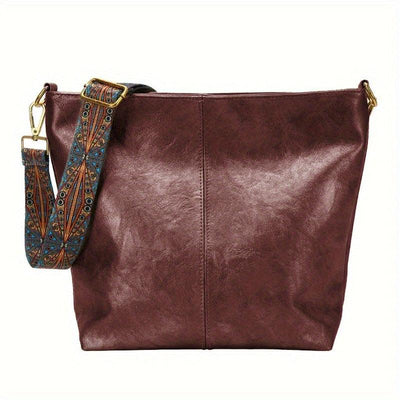 Notoría | Madeleine – Women’s Shoulder Bag – Faux Leather – Embellished Adjustable Strap – Medium Size