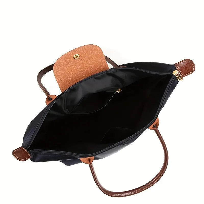 Notoría | Solène – Elegance-Urban Women’s Handbag – Nylon Fabric – Spacious Design – Leather Handles – Button Closure