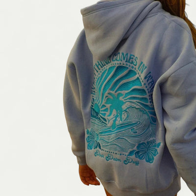 Oversized Cotton Blend Hoodie with Embroidered Back Design