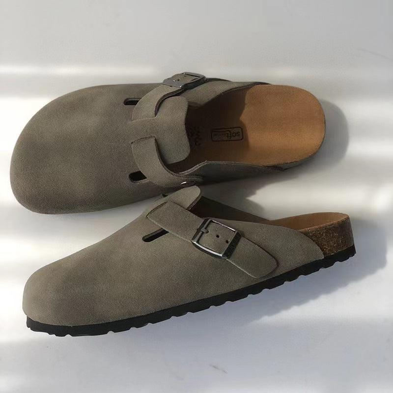 Leather Sandals Comfortable Slide Sandals