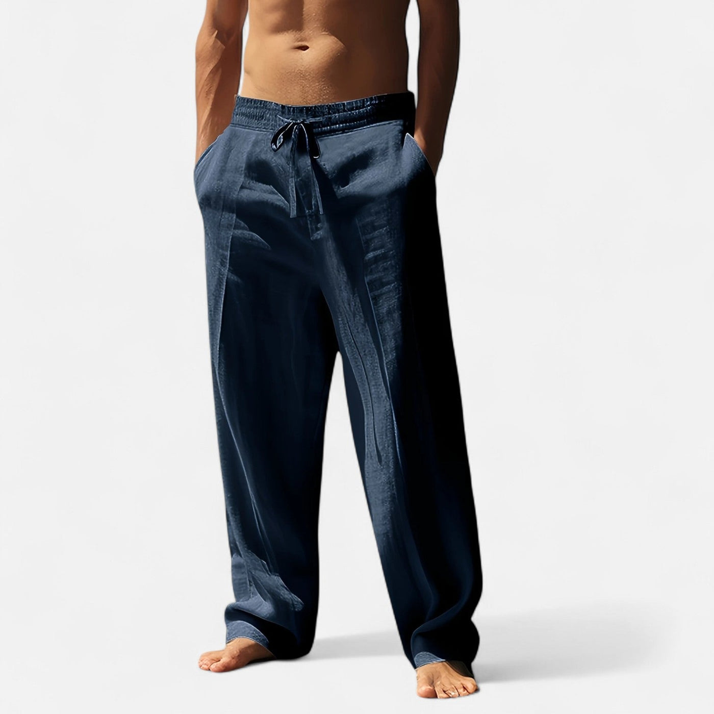 Men’s Relaxed Linen Autumn Pants – Riviera Ease