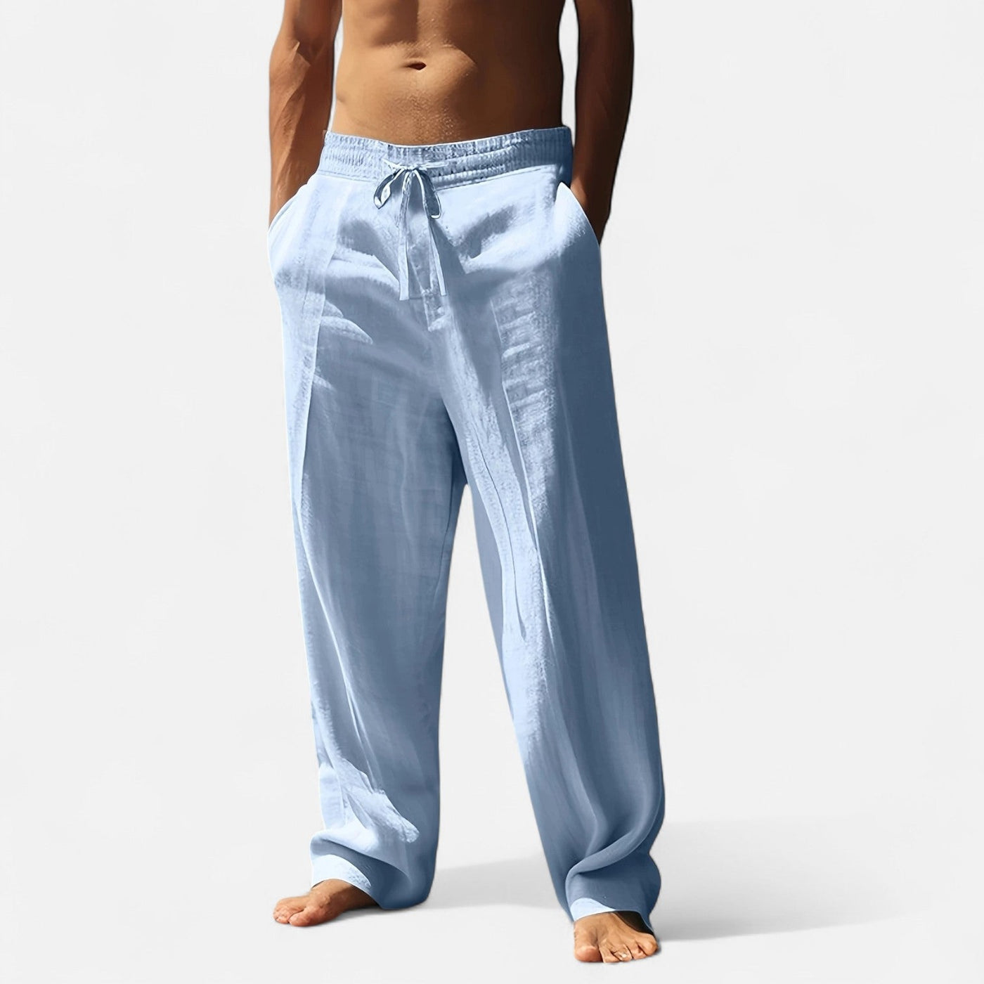 Men’s Relaxed Linen Autumn Pants – Riviera Ease