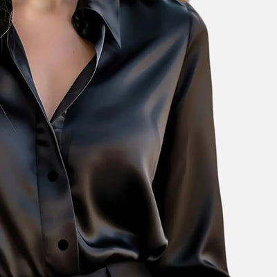 Women’s Satin Blouse – Long Sleeve Elegance