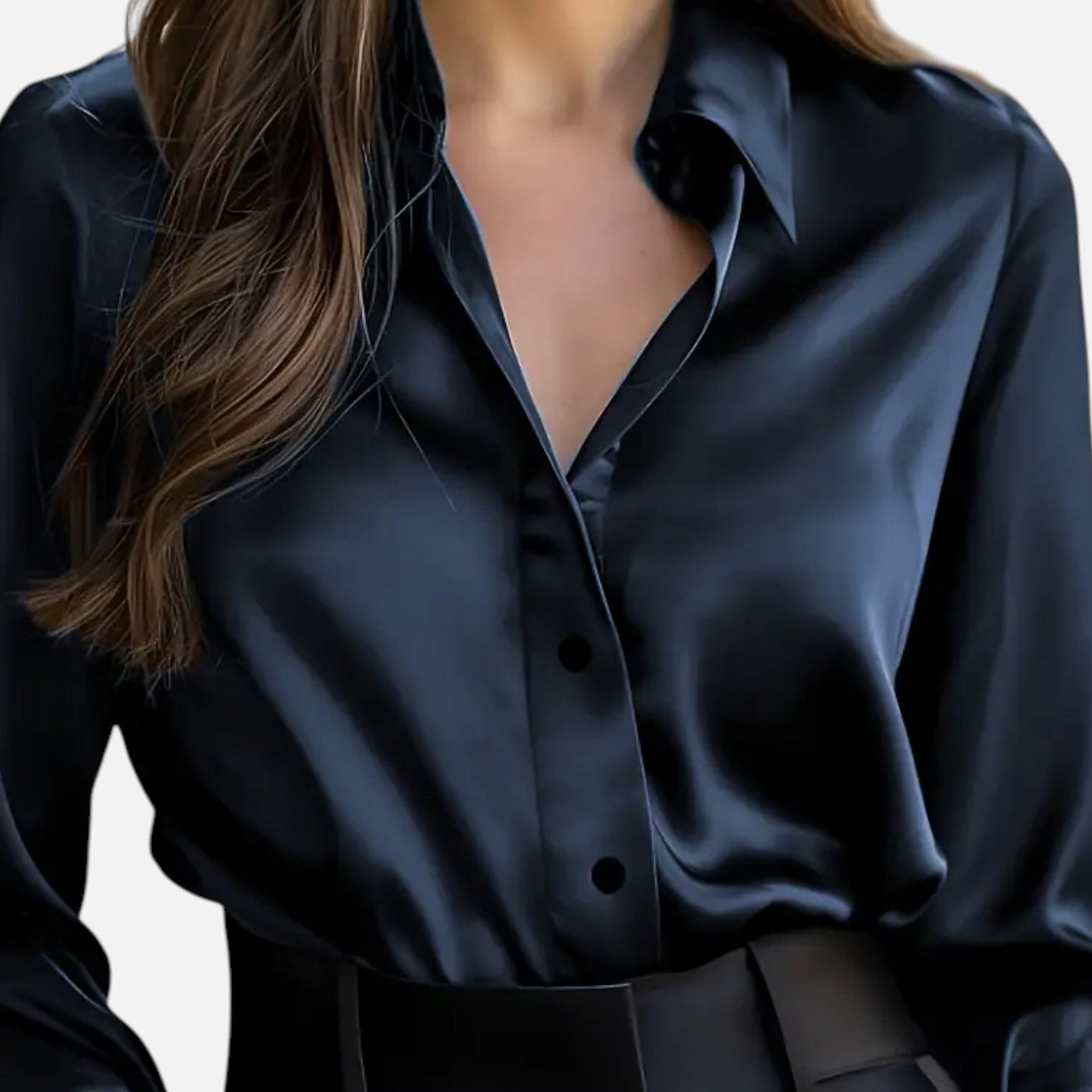 Women’s Satin Blouse – Long Sleeve Elegance