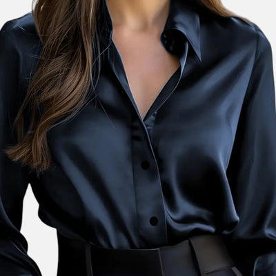 Women’s Satin Blouse – Long Sleeve Elegance
