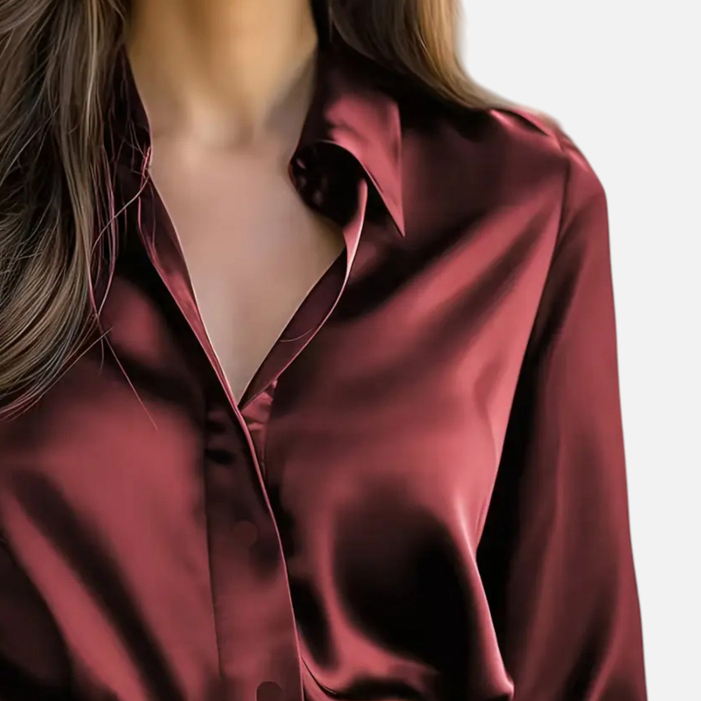 Women’s Satin Blouse – Long Sleeve Elegance