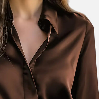 Women’s Satin Blouse – Long Sleeve Elegance