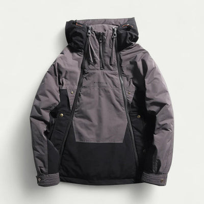 Men’s Cotton Blend Padded Hooded Winter Jacket with Zipper Closure