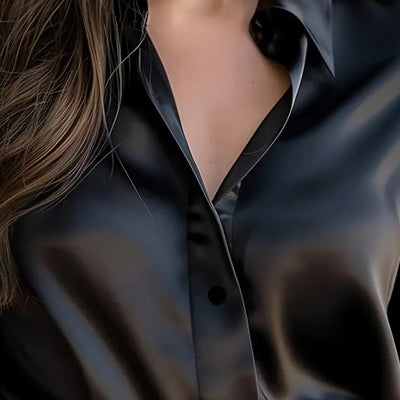 Women’s Satin Blouse – Long Sleeve Elegance