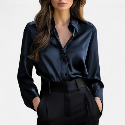 Women’s Satin Blouse – Long Sleeve Elegance