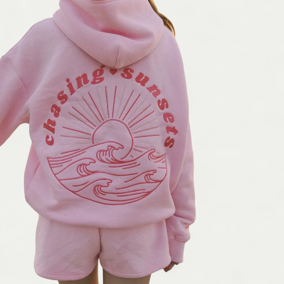 Oversized Cotton Blend Hoodie with Embroidered Back Design