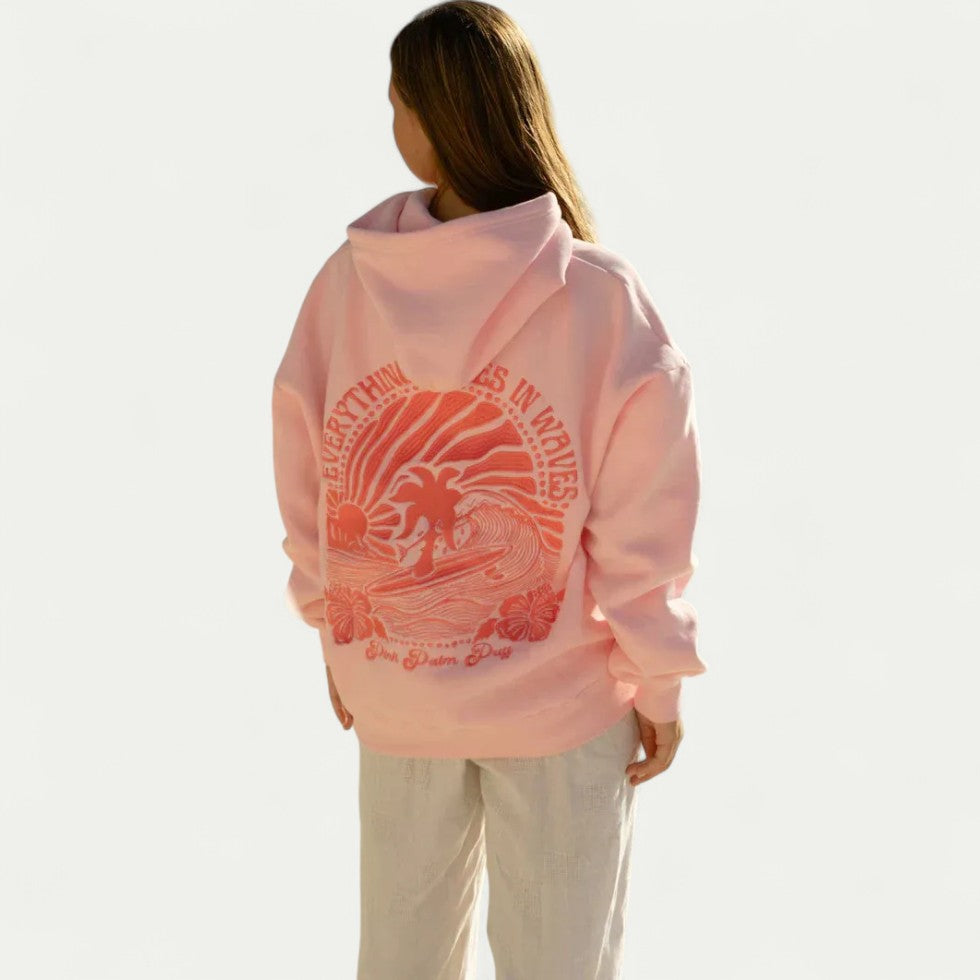 Oversized Cotton Blend Hoodie with Embroidered Back Design