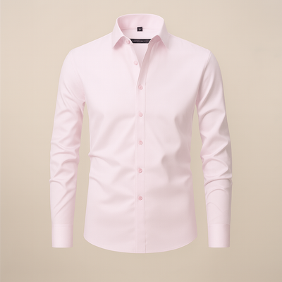 Men’s Long-Sleeved Shirt – Classic Structured Fit with Wrinkle-Free Finish